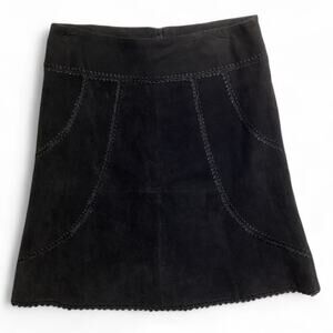 Neutral zone black suede‎  skirt decorative topstitching size XL